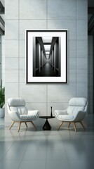 Fototapeta premium Contemporary AI-Enhanced Wall Art Mockup