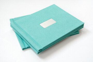 Photo albums with linen hardcover and frame for design and personalization