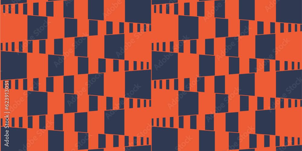 Poster red-blue pattern of blocks going into a smaller size. for prints and seamless coverings such as wall