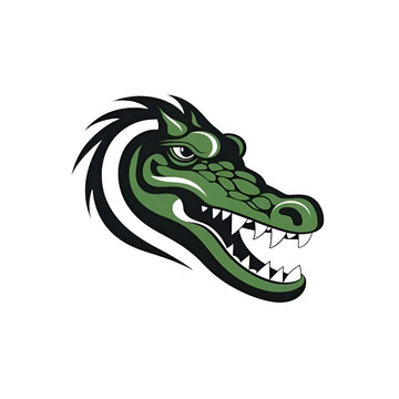 Dragon head vector logo design template. Wild animal head mascot for your sport team.