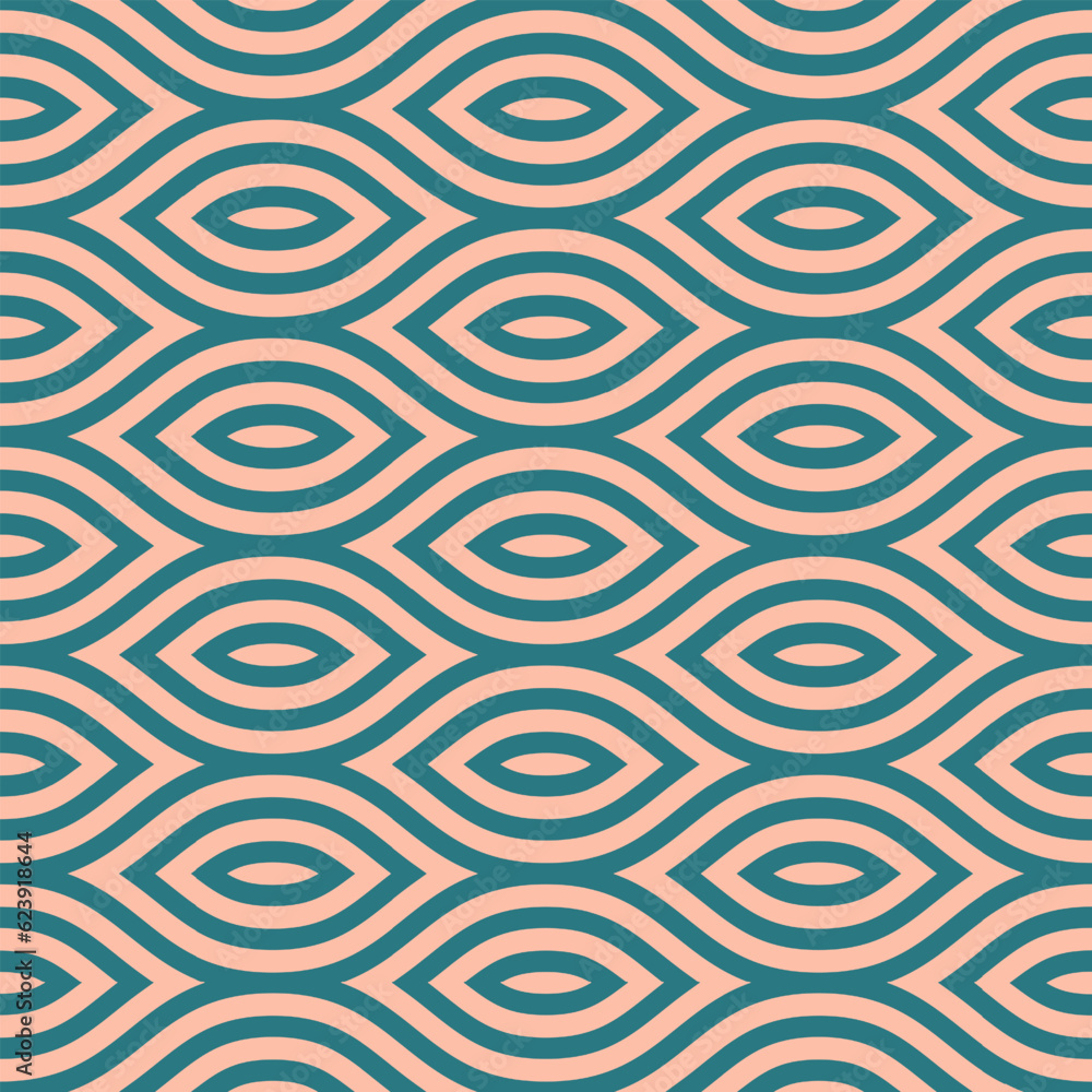 Poster retro boho graphic vector seamless pattern with turquoise beige color palette. fancy bohemian vintag