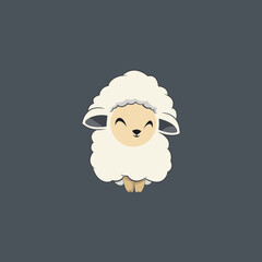 simple cute sheep wild animal logo vector illustration template design