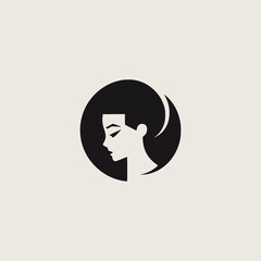 simple woman beauty manicure salon logo vector illustration template design