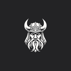 simple viking warrior fitness brand logo vector illustration template design