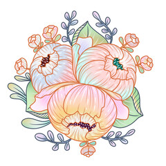 Fototapeta premium Peony Flower Illustration