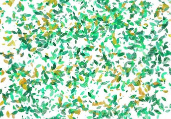 Green leaves frame on white background. Watercolor design. Vector illustration.