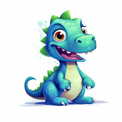 Fantasy Friends: Comical Dino & Dragon | Green Gekko, Croc & Alligator | Fun Animal  - obrazy, fototapety, plakaty