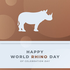 Obraz premium World Rhino Day Celebration Vector Design Illustration for Background, Poster, Banner, Advertising, Greeting Card