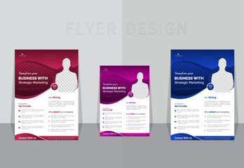 Corporate business cover and back page a4 flyer design template for print. Modern and creative Flyer design. 