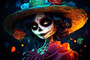 dia de los muertos of calavera catrina | Generative AI
