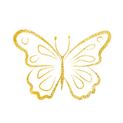 Gold Glitter Butterfly