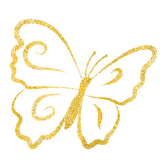 Gold Glitter Butterfly