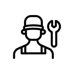 plumber line icon illustration vector graphic. Simple element illustration vector graphic, suitable for app, websites, and presentations isolated on white background