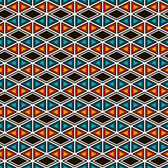 Ethnic, tribal seamless surface pattern. Native americans style background. Repeated diamond, triangles ornament. Geometric figures motif. Boho chic digital paper, textile print. Modern geo wallpaper.