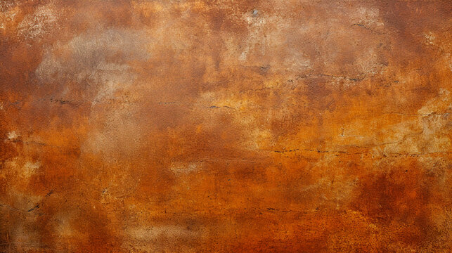 Grunge rusty orange brown metal corten steel stone background texture banner panorama. Digital illustration generative AI.