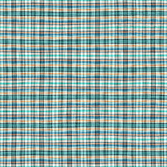 Teal rustic coastal beach house check fabric tile. Seamless sailor flannel textile gingham repeat swatch.