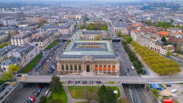 Museum of Art and History in Geneva Switzerland - aerial view by drone