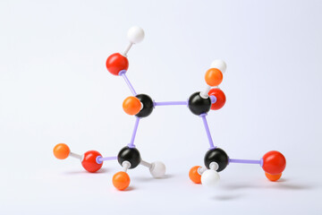 Molecule of sugar on white background. Chemical model