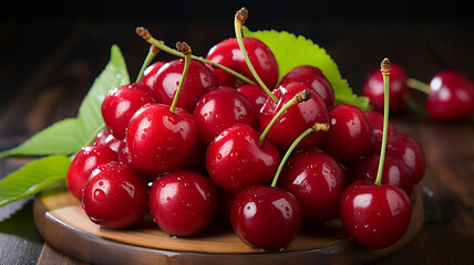 fresh ripe organic cherries Generative Ai