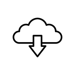 Cloud download icon isolate on white background