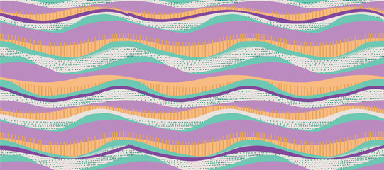 stripped wave pattern design of handmade lines, made with watercolors and brush