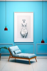 art framed mockup on the wall interior design | Generative AI