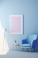 art framed mockup on the wall interior design | Generative AI