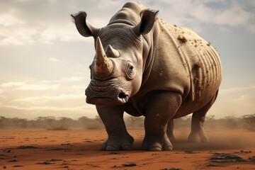 Fototapeta premium ai generated rhinoceros illustration