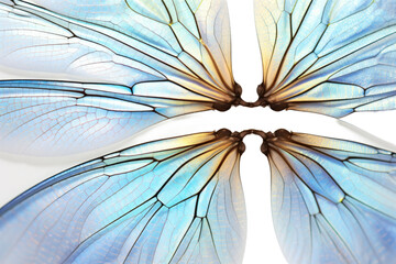 a close-up of the shimmering scales of dragonfly, abstract shape isolated on a transparent background, generative ai