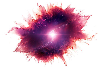 a cosmic supernova explosion in slow motion, abstract shape isolated on a transparent background, generative ai