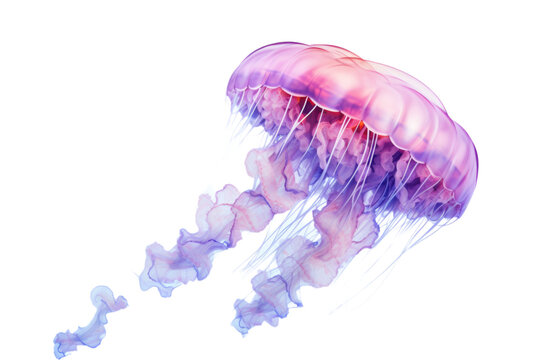 floating jellyfish swirling mysteriously around, abstract shape isolated on a transparent background, generative ai