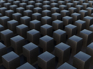 3d diagonal cube pattern geometry on the flat surface with dark concrete texture background wallpaper