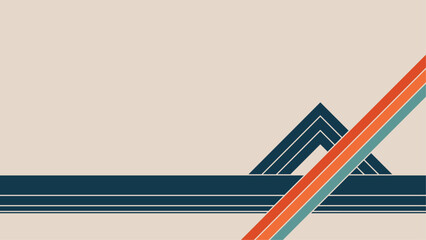 Retro Lines Background in Mountain shape
