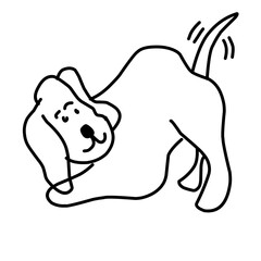 Hand Drawn Cute Dogs Doodles Set 