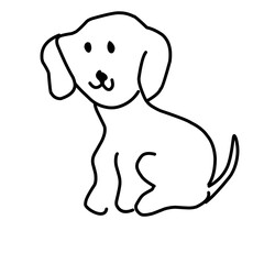 Hand Drawn Cute Dogs Doodles Set 