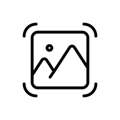 Focus capture image line icon vector. Vector illustration outline pictogram for infographic interface or design graphic.