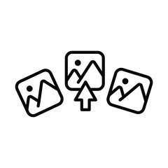 Select pictures line icon vector. Vector illustration outline pictogram for infographic interface or design graphic. 