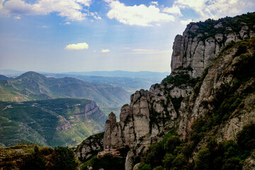 Fototapeta na wymiar Spanish Countryside View from Montserrat