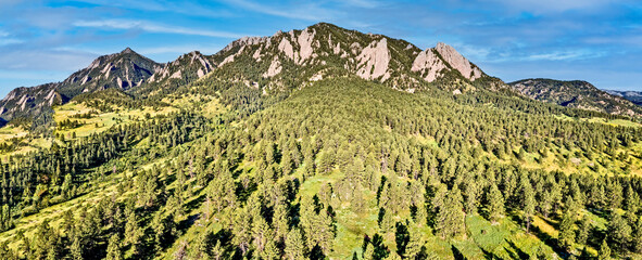 Drone Shot of the Boulder Flatirons