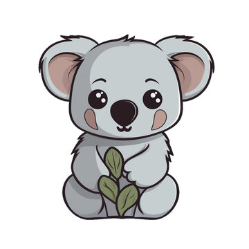 Cute koala cartoon illustration