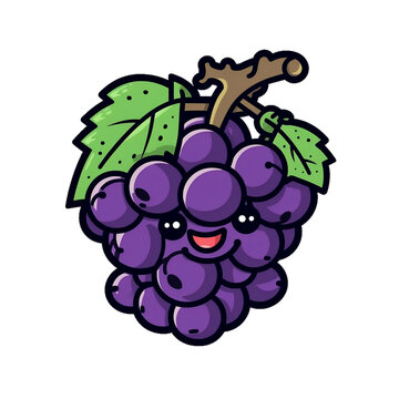 Cute grapes cartoon illustration