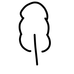 Isolated Black And White Color Trees In Lineart Style Set Forest Park And Garden Trees Flat Signs Collection 