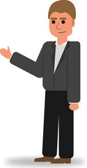 Man in a suit on a white background, vector, png