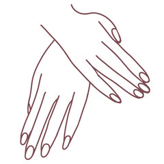 hands with fingers, beautiful nails 