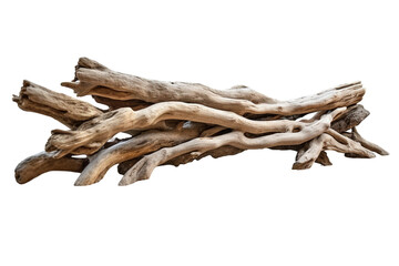 Driftwood. isolated object, transparent background