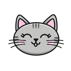 Gray cat face illustration