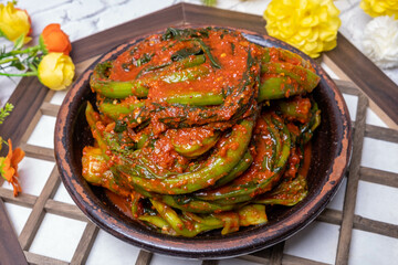 Korean traditional food Leaf Mustard Kimchi