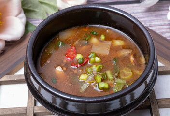 Korean food meal table setting