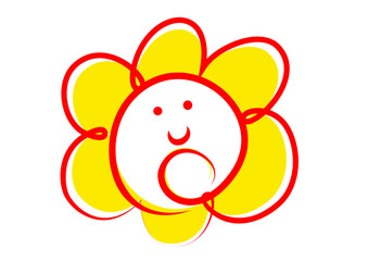 はなまるマーク ニコニコ笑顔の花丸マークのイラスト アイコン素材