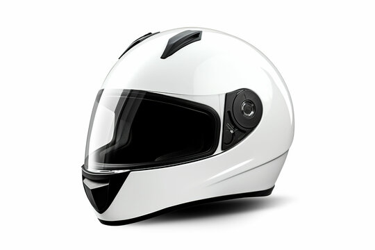 Modern Motorcycle Helmet, Sleek Design For Safety And Style, Isolated On A White Background